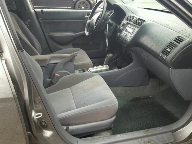 2HGES16545H598588 - 2005 HONDA CIVIC LX GRAY photo 5