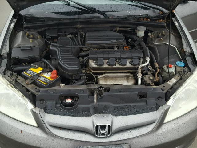 2HGES16545H598588 - 2005 HONDA CIVIC LX GRAY photo 7