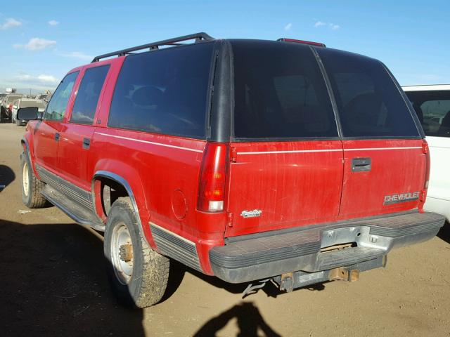 1GBGK26J0VJ401008 - 1997 CHEVROLET SUBURBAN K RED photo 3