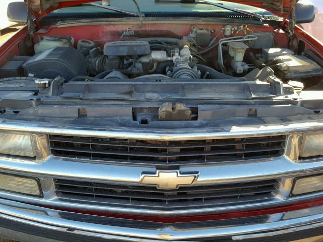 1GBGK26J0VJ401008 - 1997 CHEVROLET SUBURBAN K RED photo 7