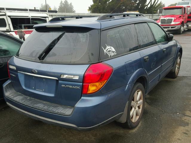 4S4BP61CX76328190 - 2007 SUBARU OUTBACK BLUE photo 4