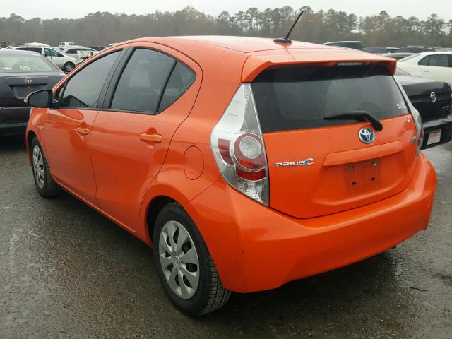 JTDKDTB33C1007724 - 2012 TOYOTA PRIUS C ORANGE photo 3