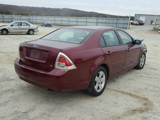 3FAFP07Z86R155226 - 2006 FORD FUSION SE BURGUNDY photo 4