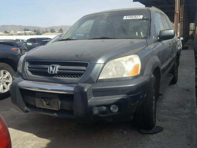 2HKYF18795H511273 - 2005 HONDA PILOT EXL GRAY photo 2