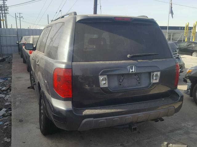 2HKYF18795H511273 - 2005 HONDA PILOT EXL GRAY photo 3