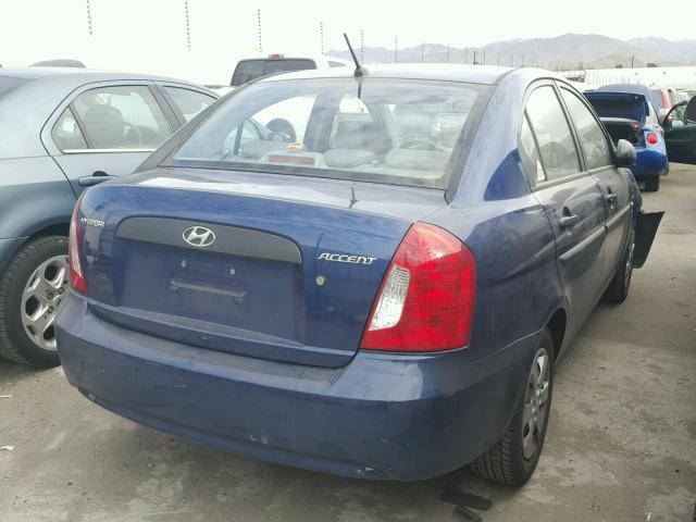 KMHCM46C69U304137 - 2009 HYUNDAI ACCENT GLS BLUE photo 4