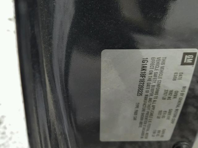 1G1AK18F187268225 - 2008 CHEVROLET COBALT LS GRAY photo 10