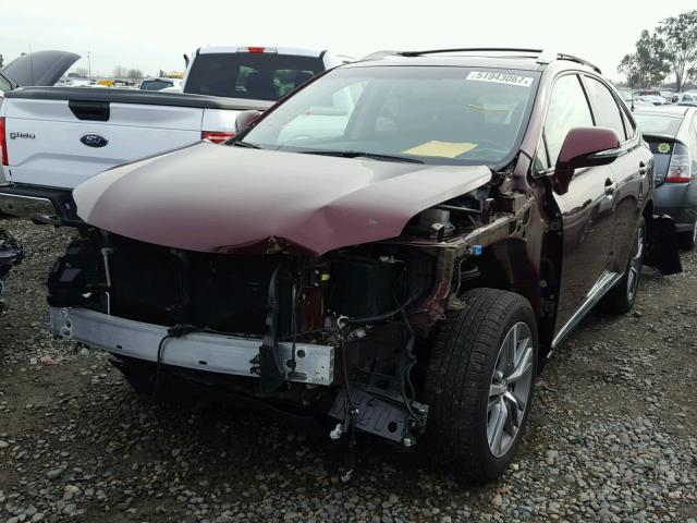 2T2BK1BA2FC332157 - 2015 LEXUS RX 350 MAROON photo 2