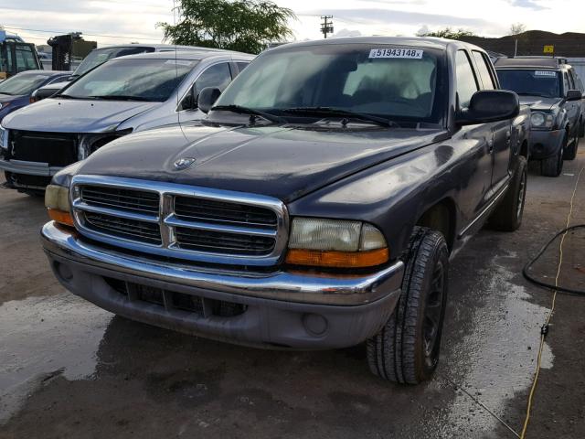 1D7HL48N24S674913 - 2004 DODGE DAKOTA QUA CHARCOAL photo 2