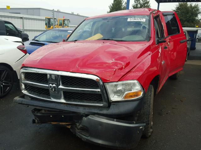 1D7RV1GP5AS217282 - 2010 DODGE RAM 1500 RED photo 2