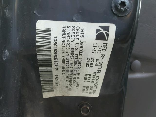 1G8AL52F03Z123169 - 2003 SATURN ION LEVEL BLUE photo 10