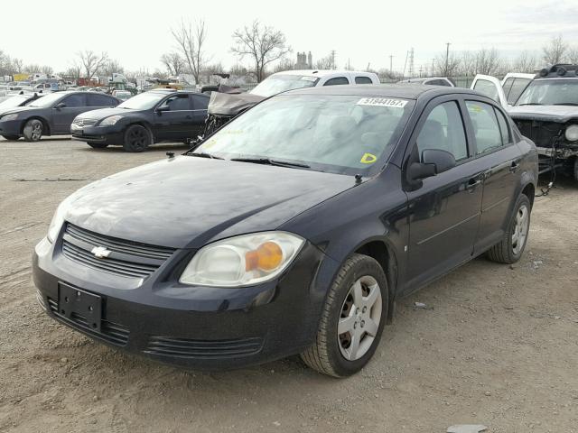 1G1AK55F977290130 - 2007 CHEVROLET COBALT LS BLACK photo 2