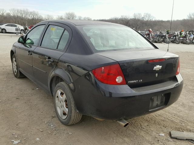 1G1AK55F977290130 - 2007 CHEVROLET COBALT LS BLACK photo 3