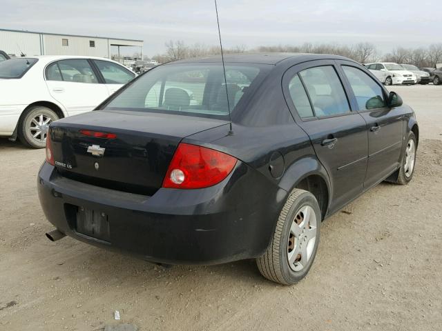 1G1AK55F977290130 - 2007 CHEVROLET COBALT LS BLACK photo 4