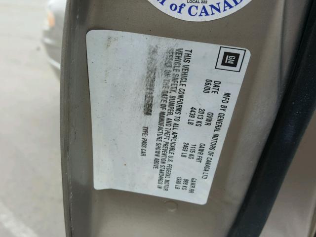 2G4WB52K6Y1354584 - 2000 BUICK REGAL LS GOLD photo 10