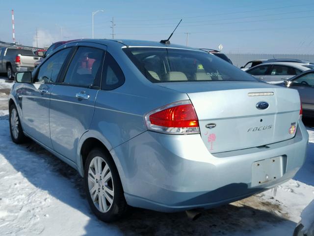 1FAHP37N29W237977 - 2009 FORD FOCUS SEL BLUE photo 3