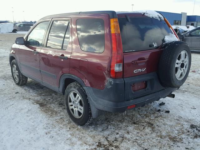 JHLRD78802C061593 - 2002 HONDA CR-V EX RED photo 3