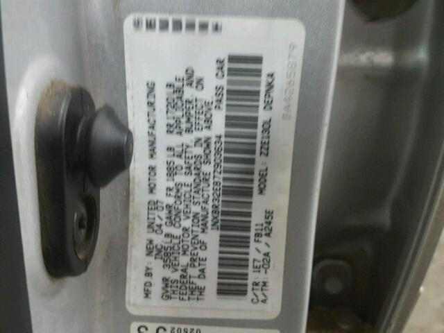 1NXBR32E87Z903634 - 2007 TOYOTA COROLLA CE GRAY photo 10