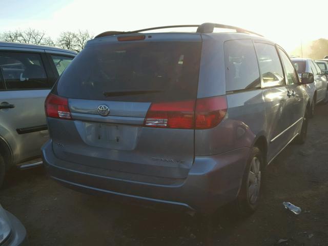 5TDZA23C34S112851 - 2004 TOYOTA SIENNA CE BLUE photo 4