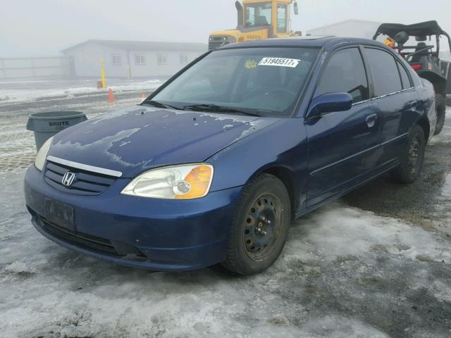 2HGES25792H606365 - 2002 HONDA CIVIC EX BLUE photo 2