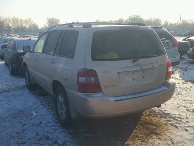 JTEEP21A740020770 - 2004 TOYOTA HIGHLANDER BEIGE photo 3