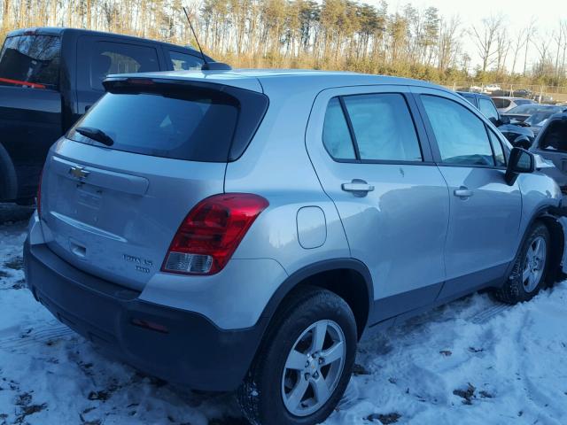 3GNCJPSB8FL246380 - 2015 CHEVROLET TRAX 1LS SILVER photo 4