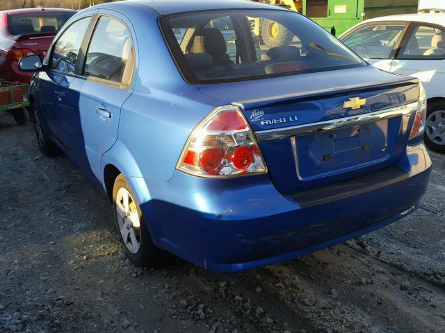 KL1TD56E29B667792 - 2009 CHEVROLET AVEO LS BLUE photo 3