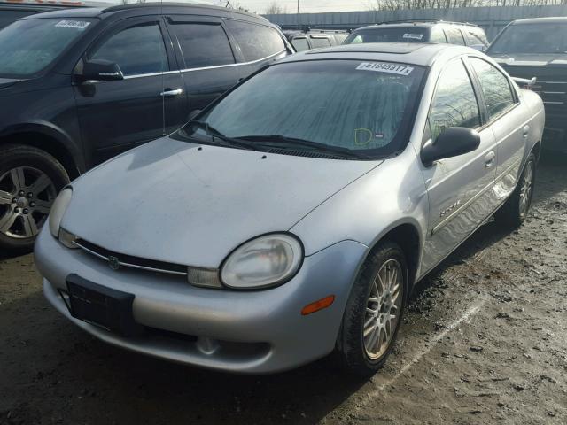 1B3ES46C31D182250 - 2001 DODGE NEON SE SILVER photo 2