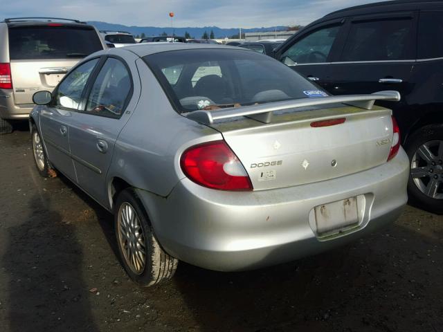 1B3ES46C31D182250 - 2001 DODGE NEON SE SILVER photo 3