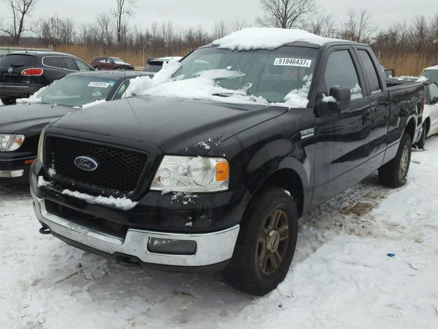 1FTPX14555NA76524 - 2005 FORD F150 BLACK photo 2