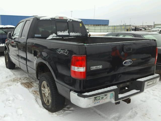 1FTPX14555NA76524 - 2005 FORD F150 BLACK photo 3