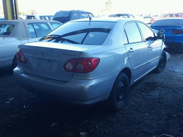 2T1BR30E15C471051 - 2005 TOYOTA COROLLA CE SILVER photo 4