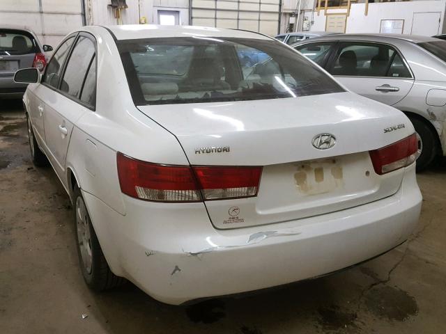 KMHET46C26A084195 - 2006 HYUNDAI SONATA GL WHITE photo 3