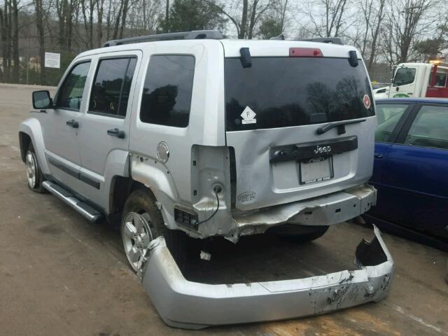 1C4PJLAK5CW105020 - 2012 JEEP LIBERTY SP SILVER photo 3