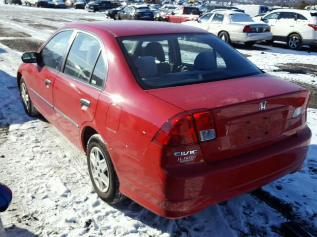 1HGES16335L012934 - 2005 HONDA CIVIC DX V RED photo 3