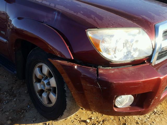 JTEBU14R478089221 - 2007 TOYOTA 4RUNNER SR RED photo 9