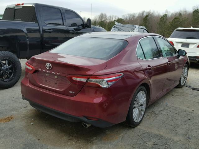 4T1B11HK3JU529210 - 2018 TOYOTA CAMRY L RED photo 4