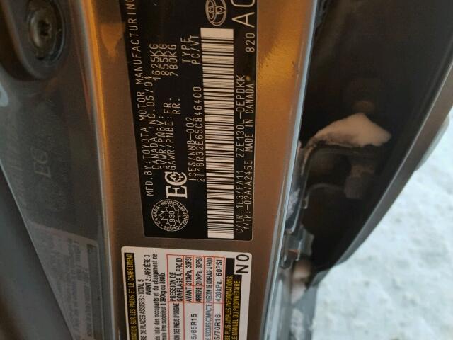 2T1BR32E65C846400 - 2005 TOYOTA COROLLA CE GRAY photo 10