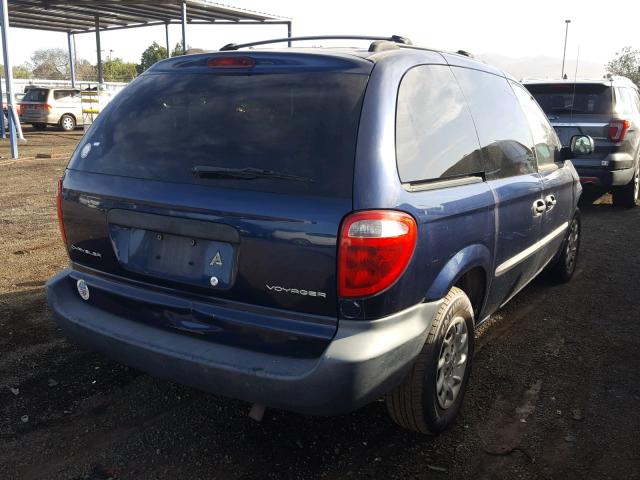 1C4GJ25372B535750 - 2002 CHRYSLER VOYAGER BLUE photo 4