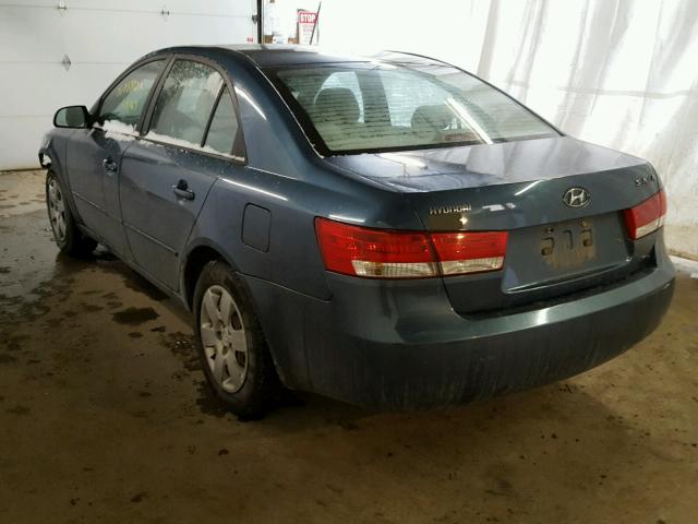 5NPET46C36H105133 - 2006 HYUNDAI SONATA GL BLUE photo 3