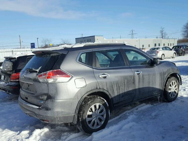 5N1AT2MVXFC882052 - 2015 NISSAN ROGUE S GRAY photo 4