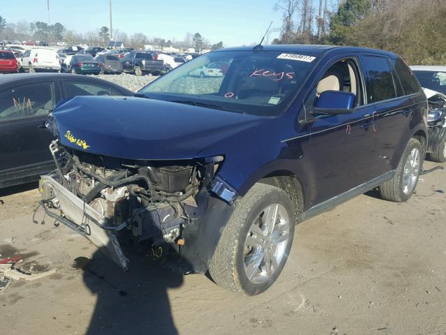 2FMDK4KCXBBA03009 - 2011 FORD EDGE LIMIT BLUE photo 2