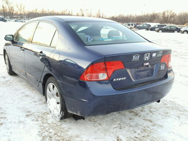 1HGFA16588L053511 - 2008 HONDA CIVIC LX BLUE photo 3