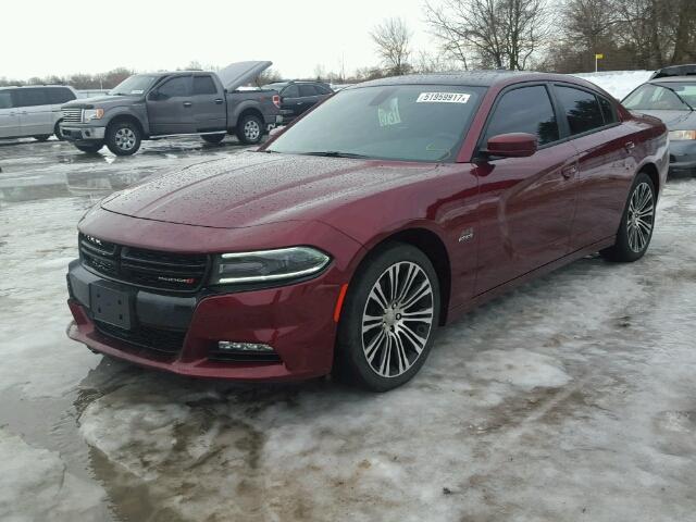 2C3CDXCT2JH116995 - 2018 DODGE CHARGER R/ MAROON photo 2