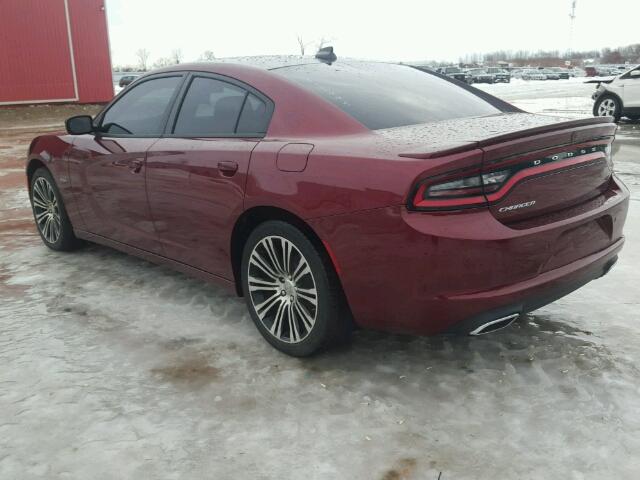 2C3CDXCT2JH116995 - 2018 DODGE CHARGER R/ MAROON photo 3
