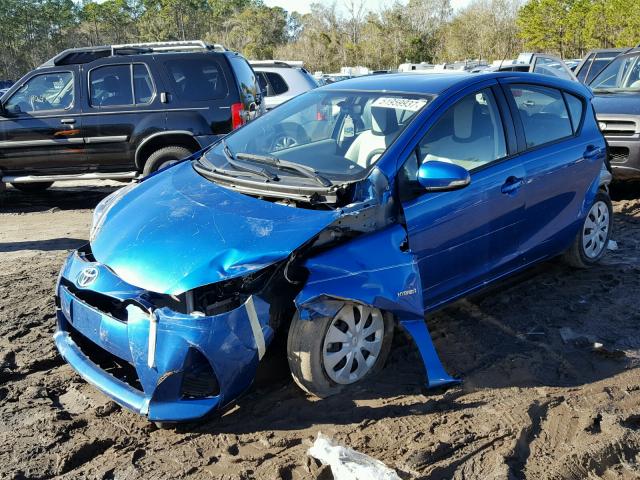 JTDKDTB31E1564862 - 2014 TOYOTA PRIUS C BLUE photo 2