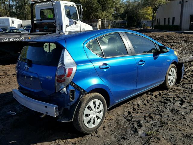 JTDKDTB31E1564862 - 2014 TOYOTA PRIUS C BLUE photo 4