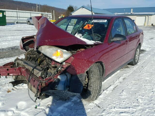 1G1ZS58F27F106098 - 2007 CHEVROLET MALIBU LS MAROON photo 2