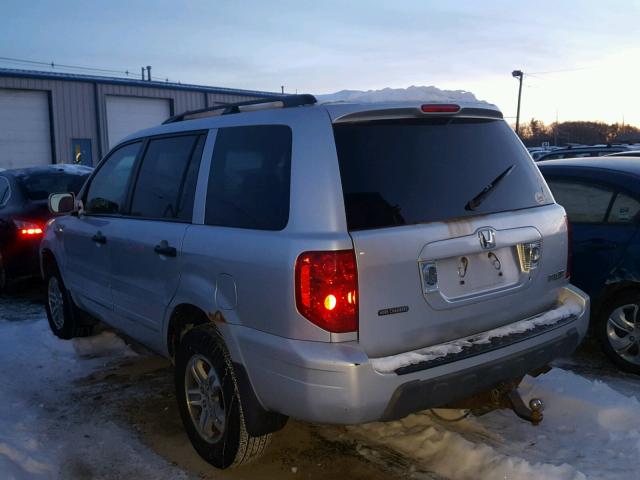 2HKYF185X5H531630 - 2005 HONDA PILOT EXL SILVER photo 3