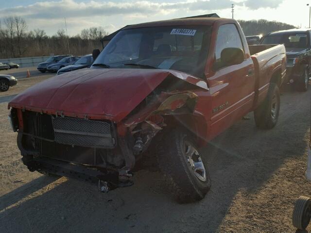 1B7HF16Y21S264749 - 2001 DODGE RAM 1500 RED photo 2